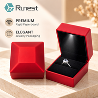 Boîte cadeau de luxe en gros pour bijoux, rigide, avec LED et dorure à chaud, pour collier, bague, boucles d'oreilles, bracelet
