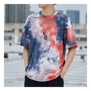 Camiseta de Dos Colores con Estampado Tie-Dye para Hombre, Ropa Casual de Calle, Camiseta/Romper Teñida - Product Image 3