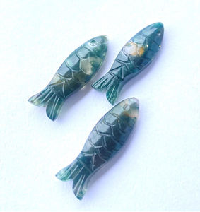 หินโมรามอสธรรมชาติแกะสลักรูปปลาอัญมณีแกะสลักรูปปั้นคริสตัลทำมือสำหรับเครื่องประดับและตกแต่งหินโมรามอสธรรมชาติ - Product Image 3