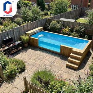 Piscine hors sol moderne avec cascade et panneau latéral transparent pour jardin, villa, terrasse extérieure - Product Image 2