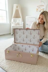 Luxury Metal <b>Storage</b> Trunk Decorative Memory Organizer <b>Box</b> <b>Stackable</b> Home Blanket Wardrobe Chest with Gold Hardware - Product Image 4