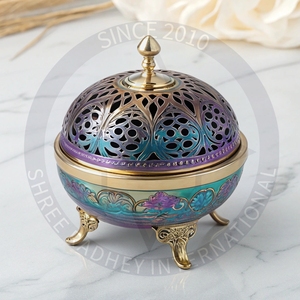 Quemador de Incienso Bakhoor de Lujo Hecho a Mano, Ecológico, 100% Natural, Difusor de Aromaterapia de Metal, Latón, Acero, Aluminio, Diseño Moderno - Product Image 1