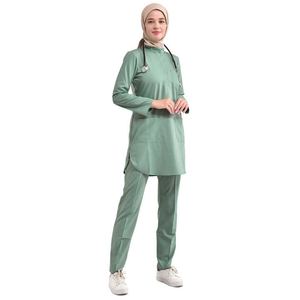 Uniforme Médico Musulmán de Alta Absorción de Humedad, Conjunto de Uniforme Quirúrgico Modesto de Manga Larga para Mujer, Uso Hospitalario - Product Image 4