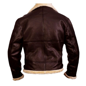 แจ็กเก็ตหนังแท้ขนหัวเข็มขัดหนังแท้ - Product Image 2