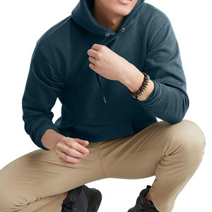 Sweatshirt à capuche et sweatshirts modestes Sweat-shirt vierge avec logo personnalisé Plus Size Basics Sweat à capuche uni en coton mélangé personnalisé pour hommes - Product Image 2