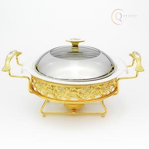 Plat à réchaud classique en acier inoxydable pour la mise en place de buffets commerciaux |   Durable et écologique pour les hôtels, les cafés et la restauration événementielle - Product Image 3