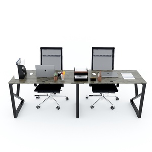 Escritorio de Estilo Industrial de 2 Piezas Kconcept HBKC025, 240x60cm, Madera de Melamina con Patas de Hierro para Muebles de Oficina - Product Image 2