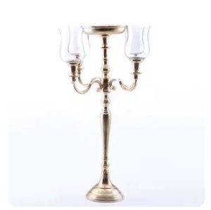 Candélabre élégant à cinq bras en laiton pour la décoration de mariage et de Noël, candélabre de sol en métal, artisanat exquis - Product Image 4