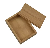 Boîte de rangement rectangulaire en bois massif écologique et lavable avec couvercle coulissant, design moderne à poser sur étagère, finition polie CRAFTS