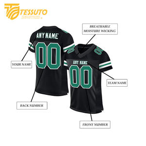 Vêtements de sport imprimés partout Chemises de football classiques vintage Maillot de football personnalisé T-shirt de football à col en V pour hommes - Product Image 3