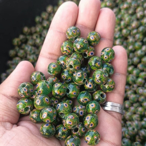 Perles de verre Millefiori 14mm personnalisées Chevron Design pour bijoux africains pour la revente ou l'utilisation de conception - Product Image 1