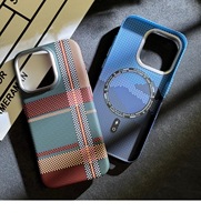Coque PC rigide ultra-fine avec texture carbone fibre d'aramide, chargement magnétique, antichoc, protection caméra métallique 16 pour