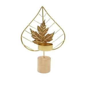 Portavelas de iluminación hecho a mano de Metal en forma de hoja para restaurante casero y decoración de boda a precio razonable - Product Image 1
