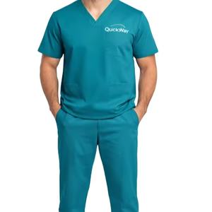 Tenues médicales d'infirmières de haute qualité en mélange de coton, tissu doux et respirant, unisexe, pour usage hospitalier, ensembles de blouses extensibles personnalisables - Product Image 1