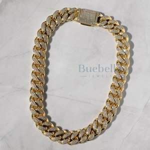 Collar de cadena de eslabones cubanos chapado en oro de 19mm para hombres de Hip Hop con diamante de plata 925 de 18K y joyería de moissanita VVS - Product Image 3