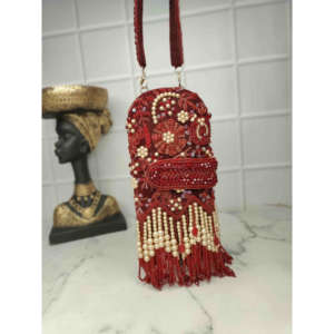 Handmade <b>Beaded</b> Square Fashion Casual Designer Clutch Purse with Chain Strap - Product Image 1