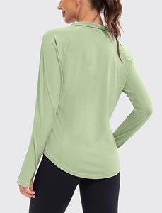 เสื้อกันหนาวมีซิปแบบสวมครึ่งตัวสำหรับผู้หญิงเสื้อกันหนาวมีซิปแบบสวมคอผ้าขนแกะโพลีเอสเตอร์คอตั้งขนาดปกติออกแบบได้ - Product Image 3