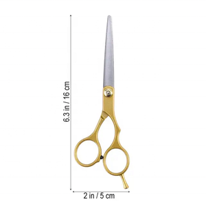 Tijera de pelo de belleza, tijera de peluquero profesional, medio oro, acero inoxidable, maquinilla de afeitar recta, tijera de corte de pelo de peluquero - Product Image 4