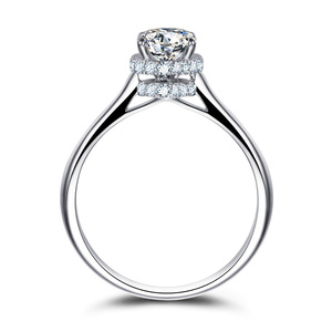 Jeulia <b>Solitaire</b> Round Cut Sterling <b>Silver</b> Fashion <b>Ring</b> - Product Image 3