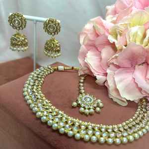 เครื่องประดับ kundan คุณภาพพรีเมี่ยมเครื่องประดับอินเดียต่างหูสร้อยคออินเทรนด์ชุดเจ้าสาวขายส่งแฟชั่น Choker สร้อยคอเครื่องประดับ - Product Image 5