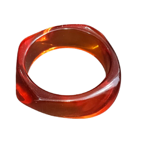 Brazalete de Resina Ámbar Grueso Estilo Vintage, Forma Irregular Translúcida, Brazalete Acrílico Grueso, Accesorio de Moda de Alta Gama, Duradero - Product Image 2