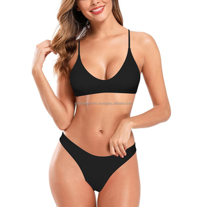 Conjunto de Bikini Personalizable de Alta Calidad para Mujer, Logotipo Frontal, Traje de Baño de Dos Piezas, Spandex/Poliéster, Ligero, No Tóxico, Cuello en V Profundo - Product Image 1