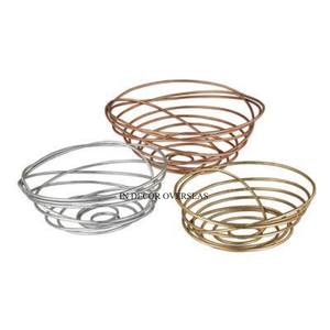 Alta demanda, chapado en oro, alambre de Metal de primera calidad, aspecto llamativo, cesta de almacenamiento de frutas y pan de diseñador de la India - Product Image 5