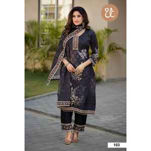 ¡Nueva ropa festiva tradicional Kurta con tela de gasa suave y pesada Dupatta con trabajo de impresión digital ahora lanzado! - Product Image 1