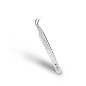 Precision Bottom Design Slant Tip Ergonomic Bottom Grip Anti-Static & Durable Stainless Steel Eyelash Tweezers - Product Image 1