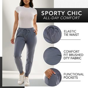 AGAMI SPORTS Women's Winter Casual Sports Pants Fleece <b>Jogger</b> Breathable Windproof <b>Polyester</b>/Cotton All-match Design-sensitive - Product Image 6