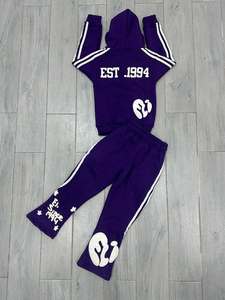 Conjunto Deportivo de Felpa Francesa con Capucha Extra Grande, Bordado, Estampado Personalizado, Conjunto Deportivo Desgastado para Hombre, Ropa Deportiva Urbana - Product Image 2