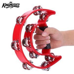 Instruments <span class=keywords><strong>de</strong></span> percussion - Tambourins à jingles métalliques à double rangée <span class=keywords><strong>de</strong></span> 8 pouces (20 cm) - <span class=keywords><strong>Instrument</strong></span> <span class=keywords><strong>de</strong></span> <span class=keywords><strong>musique</strong></span> à percussion manuelle - Product Image 2