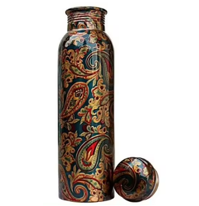 <b>Metal</b> Pure Copper Enamel Printed Copper <b>Bottle</b> for Ayurveda Health Benefits Drinking <b>Water</b> Out of Copper Has Many Benefits - Product Image 3