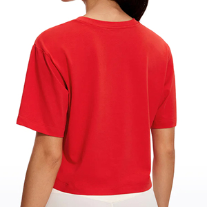 เสื้อยืดแขนสั้นของผู้หญิงเสื้อยืดผ้าโพลีเอสเตอร์แห้งเร็วใส่สบายใส่โลโก้ตามสั่งได้ตามต้องการ - Product Image 2