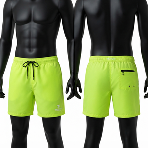 Shorts de Baño Premium para Hombre, 120g, Spandex/Poliéster, Microfibra, Impermeables, Ecológicos, Color Gris, Estampado Geométrico Digital, Logotipo Personalizado - Product Image 5