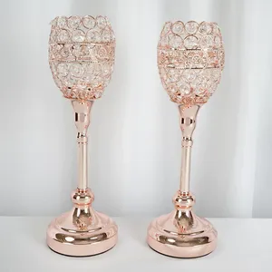 Bougeoir en cristal de rose bougeoirs en métal verre décor élégant pour les mariages fêtes de noël décoration de la maison - Product Image 4