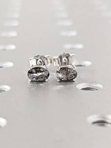 Salt And Pepper Moissanite Stud Earrings Unique Natural Moissanite Studs Minimal Design Everyday Stud Earrings - Product Image 6