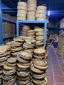 Cesta tejida hecha a mano con bandeja de ratán ecológica para almacenamiento en el hogar, decoración de mesa de comedor y exhibición para servir alimentos - Product Image 5