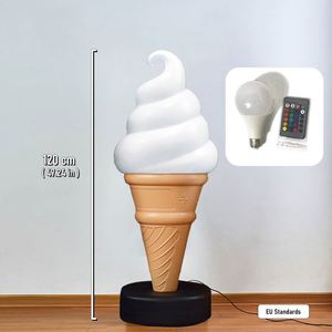 Hokkaido helado sabor a vainilla múltiples conos de gofres de diferentes tamaños servicio suave con soporte modelo de comida de imitación Artificial - Product Image 4