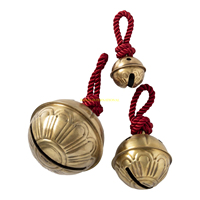 Ensemble de 3 cloches de Noël vintage en métal rouge, fabrication artisanale, design flocon de neige, décoration de la maison, cadeau de fête, directement de l'usine