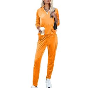 Velvet Winter New Women's Embroidered Solid Knitted Casual for Wear Flared Fitness <b>Pant</b> Regular Fit Active <b>2</b> <b>Piece</b> Knit <b>Set</b> - Product Image 5