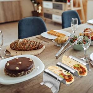 Stockage des aliments Taco Rack En Acier Inoxydable Antique Zig Zag Conception Robuste Alimentaire Rack Plaque Plateau De Table Restaurant Accessoires - Product Image 4