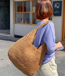 Bolsos de Mano de Paja Hechos a Mano de Primera Calidad, Bolsos de Playa de Macramé Vintage, Directamente del Proveedor Indio - Product Image 3