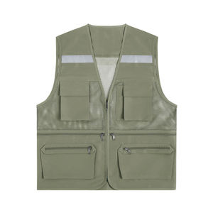 Gilet de sécurité de base réfléchissant haute visibilité avec 4 poches à fermeture éclair pour les travaux de construction Support de logo personnalisé - Product Image 3