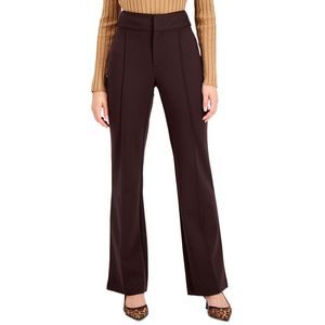 INC International Concepts Pantaloni a gamba svasata a vita alta color marrone French Roast, taglia 12, antipiega e traspiranti, con motivo floreale - Product Image 1