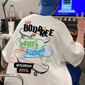 100% algodón pesado personalizado Casual manga corta Camiseta Vintage de gran tamaño para hombres de alta calidad de talla grande ropa de hombre - Product Image 2