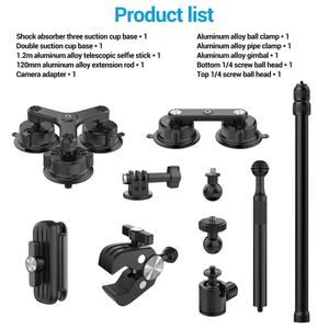 Năm cốc hút xe gắn kết nhiệm vụ nặng nề tripod cho GoPro 13 insta360 Bảng điều khiển kính chắn gió cửa sổ chuyển động xe chủ đính kèm - Product Image 4