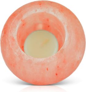 Portavelas de Sal Rosa del Himalaya con Forma de Manzana, Hecho a Mano, Moderno, Resistente al Fuego, Seguro para Revestimiento de Paredes de Cocina y Uso en Villas - Product Image 2