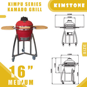 Parrilla Kamado KIMSTONE de Cerámica de 16 Pulgadas, <span class=keywords><strong>Ahumador</strong></span> de Carbón <span class=keywords><strong>para</strong></span> Cocinar al Aire Libre en el Patio Trasero - Product Image 6