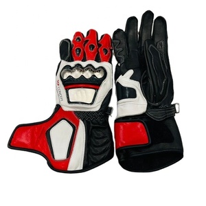 Guantes de protección de motocicleta de cuero Premium Guantes de motocicleta de carreras Guantes de carrera de cuero con forro suave - Product Image 1